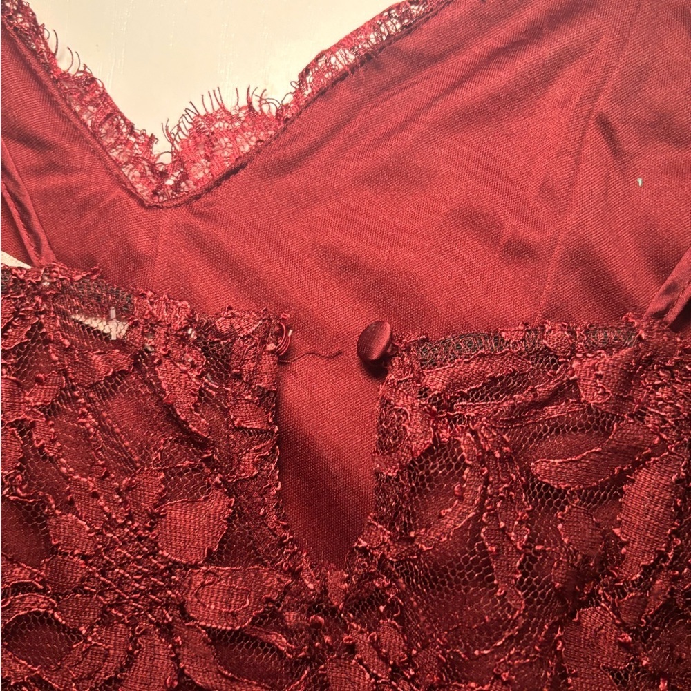 Burgundy Red Lace Bodysuit - Picture 8 of 9